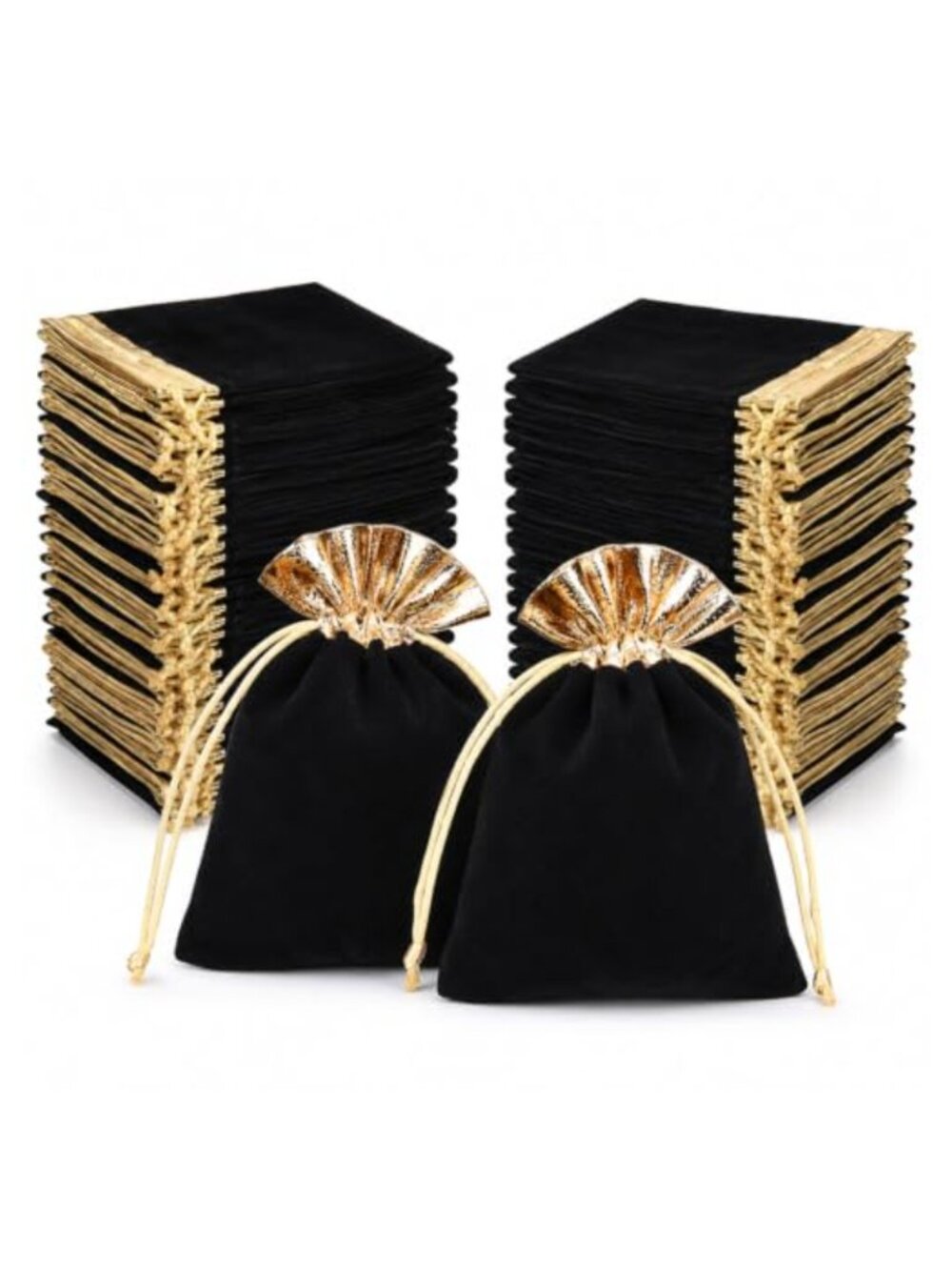 60 Pc Velvet Drawstring Jewelry Bags 3x4 in Gift Pouches